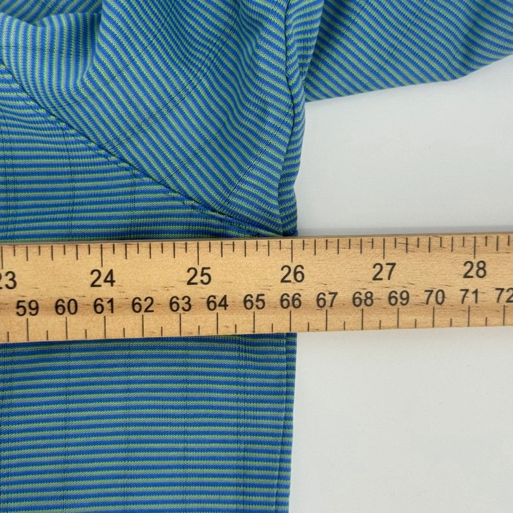 Nike Tiger Woods TW Mens XXL Blue Green Striped Fit‎ Dry Golf Polo Shirt